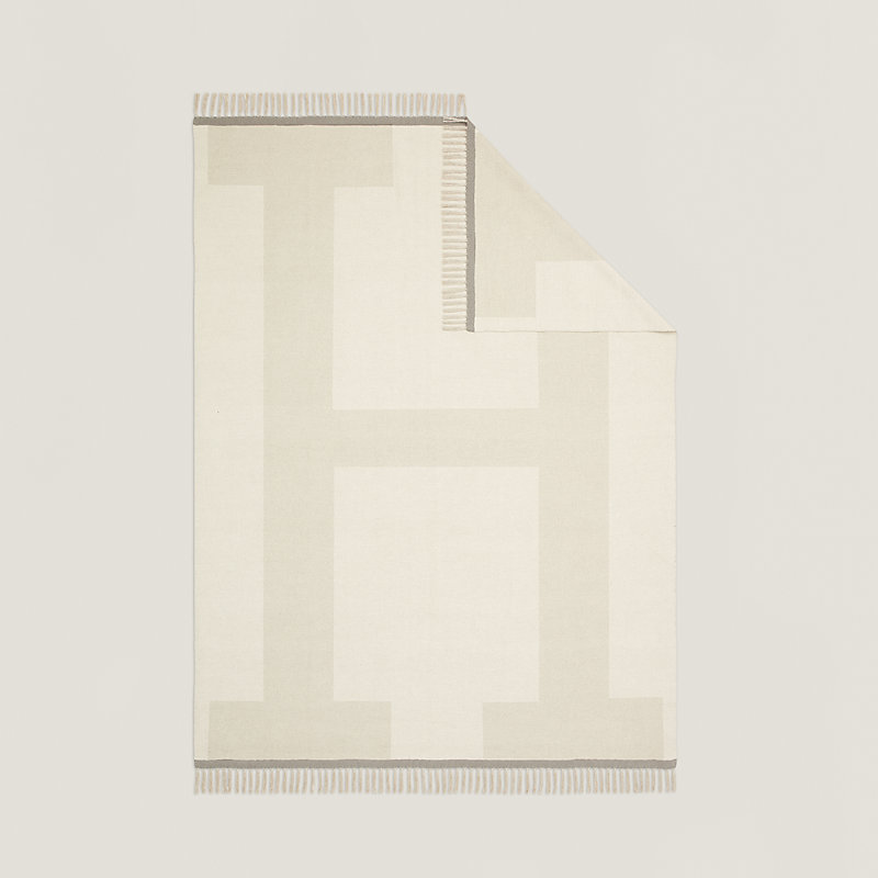 エルメス　HERMES カシミヤ　ざぶとん　マット エルメス HERMES エルメス Hロゴ カシミヤ マフラー - 質屋通り商店街